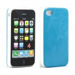 Wholesale iPhone 4 4S Seperable 2 in1 Flip Leather Wallet Case (Light-Blue)